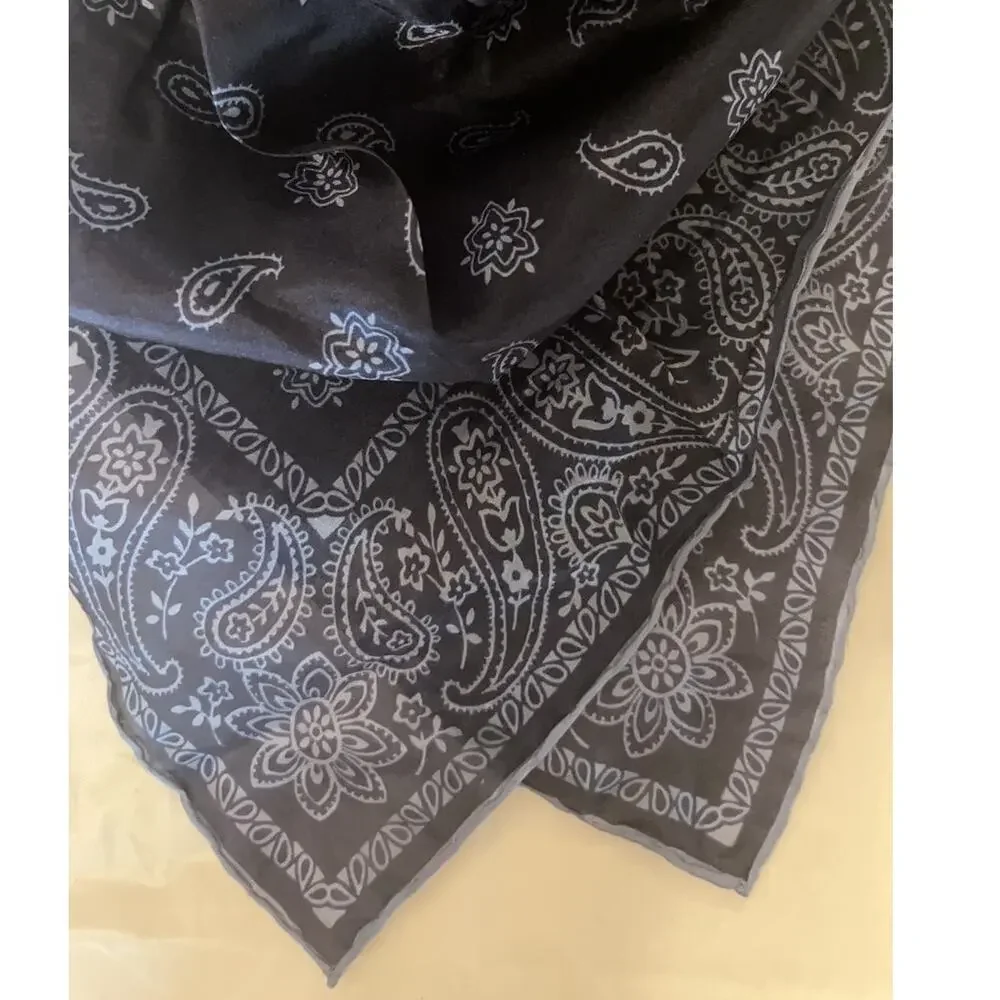 ROBERT TALBOTT Fine Silk Scarf Printed in Italy  - Blue - Semi Sheer